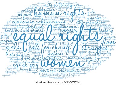 Equal Rights word cloud on a white background.   
