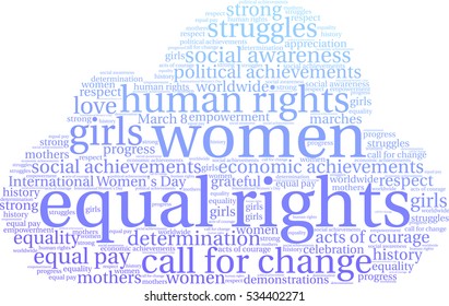 Equal Rights word cloud on a white background.   