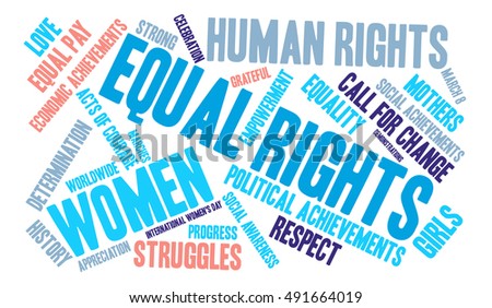 Equal Rights word cloud on a white background. 