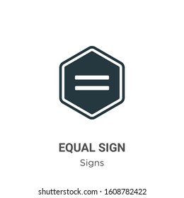 Equal sign glyph icon vector on white background. Flat vector equal sign icon symbol sign from modern signs collection for mobile concept and web apps design.