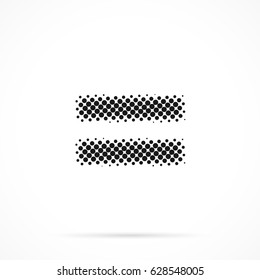 Equal Sign In Halftone. Dotted Illustration Isolated On A White Background.
Vector Illustration.