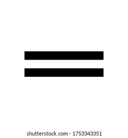 Equal sign icon isolated on white background.