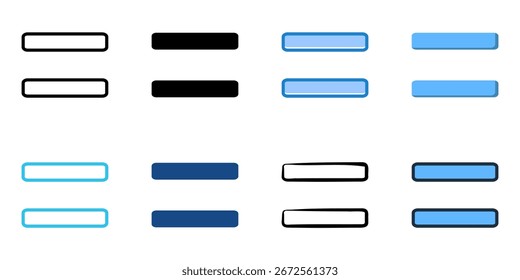 Equal sign icon set multiple style collection 
