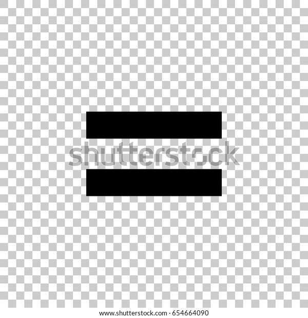 Equal sign\
isolated on transparent background. Black symbol for your design.\
Vector illustration, easy to\
edit.