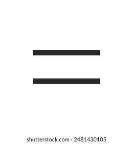 Equal to symbol, linear style icon. equality in mathematics. Editable stroke width.