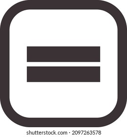 Equal Vector Mathematics Symbol, Calculator icon, Basic Mathematical Equal symbol on white background, black Equal sign