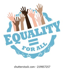 Equality for all stamp EPS 10 vector