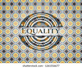 Equality arabesque style badge. arabic decoration.