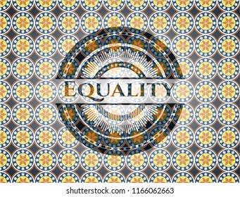 Equality arabesque style emblem. arabic decoration.