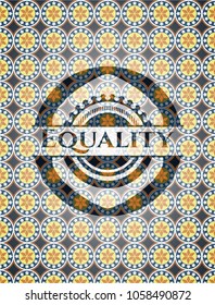   Equality arabic emblem. Arabesque decoration.