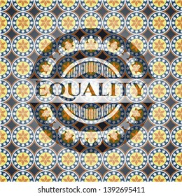 Equality arabic style emblem. Arabesque decoration.