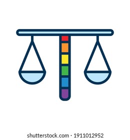 equality balance with lgtbi flag flat style icon vector illustration design