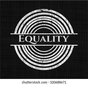 Equality chalkboard emblem on black board