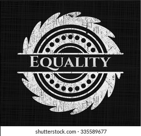Equality chalkboard emblem on black board