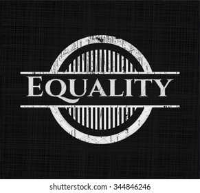 Equality chalkboard emblem on black board