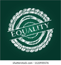 Equality chalkboard emblem written on a blackboard