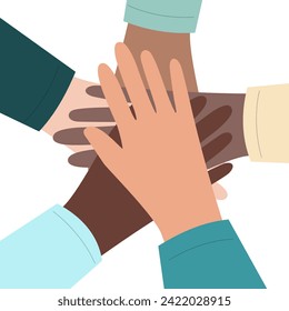equality concept with diversity human hands 