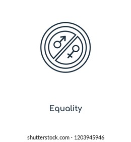 Equality concept line icon. Linear Equality concept outline symbol design. This simple element illustration can be used for web and mobile UI/UX.