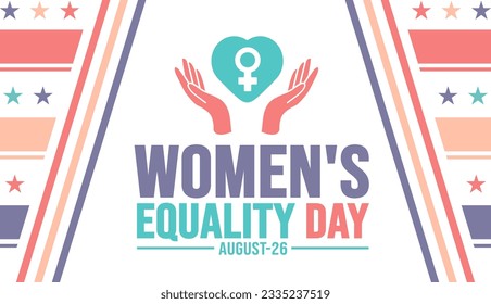 Women’s Equality Day background template. Holiday concept. background, banner, placard, card, and poster design template with text inscription and standard color. vector illustration.