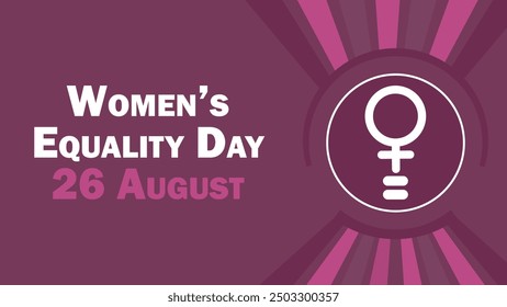 Women’s Equality Day vector banner design with geometric shapes and vibrant colors on a horizontal background.