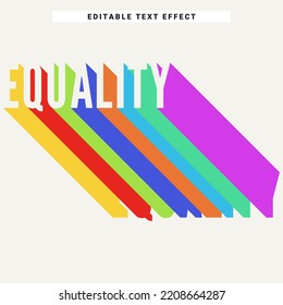 Equality Editable Text Effect Template. Alphabet Font Typography Design Set. Lettering Vector Illustration.