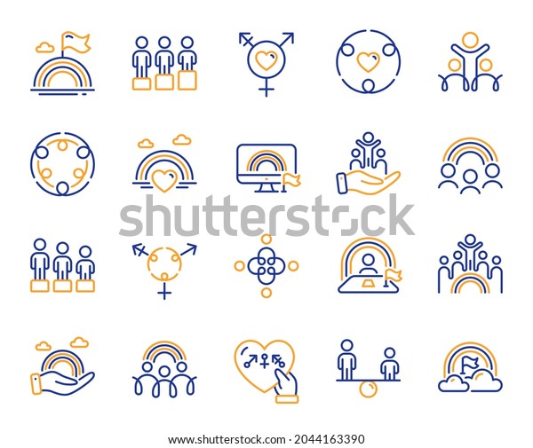 Icônes de ligne Égalité, Équité et : image vectorielle de stock (libre ...