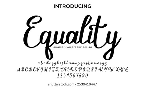Equality Font Stylish brush painted an uppercase vector letters, alphabet, typeface
