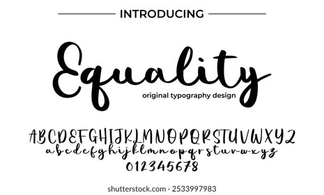 Pincel con estilo pintado con letras de Vector en mayúsculas, alfabeto, tipografía