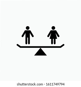 The Equality of Gender. Same,  Balance Symbol for Design Elements, Websites, Presentation and Application - Vector.