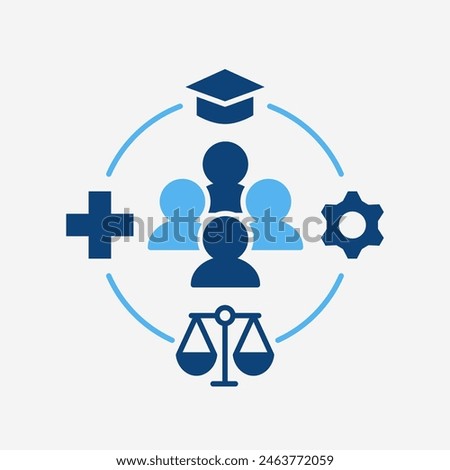 Equality get all benefit and rights people society icon