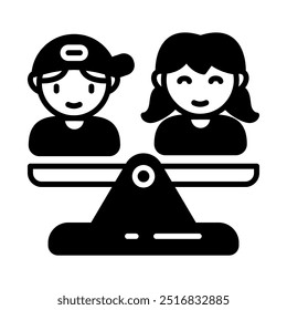 Icono de glifo de igualdad, Ilustración vectorial