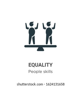 Equality glyph icon vector on white background. Flat vector equality icon symbol sign from modern people skills collection for mobile concept and web apps design.