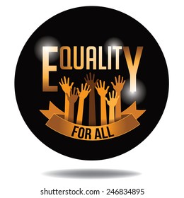 Equality gold type icon EPS 10 vector royalty free stock illustration