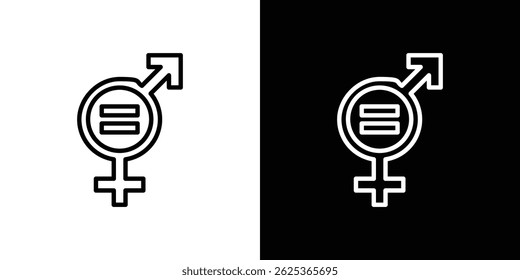 Icono de la igualdad de trazo de concepto sobre fondo blanco