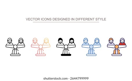 Design de ícone de igualdade com ilustração de estoque de fundo branco
