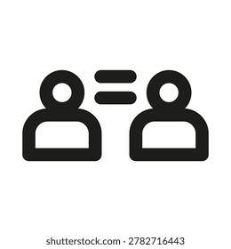 Equality icon. Editable line icon. Professional and modern outline icon vector featuring balance justice fairness in minimal design.