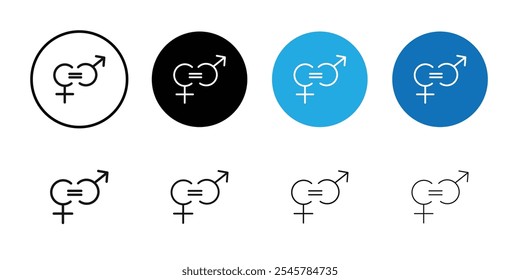 Equality icon flat line symbol set.