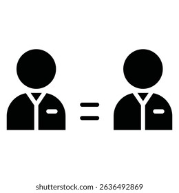 Equality icon Flat outline fill black and white