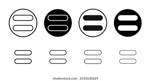 Icono de igualdad Conjunto de contorno simple plano