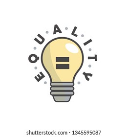 Equality icon in a form of lamp