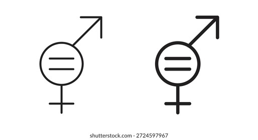 Glifo de icono de igualdad y concepto de símbolo de línea delgada.