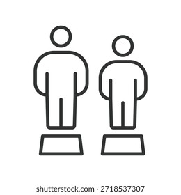 Icono de igualdad en el diseño de línea. personas, equilibrio, equidad, derechos, igualdad, sociedad, justicia sobre fondo blanco. Vector de movimiento editable de igualdad