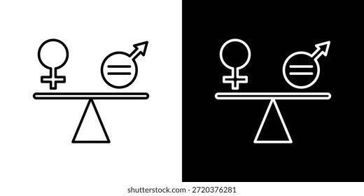 Equality icon. Minimalist vector design. Editable stroke. EPS10