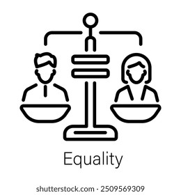 Equality icon in outline style 