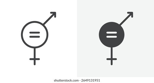 Equality icon Outline vector sign