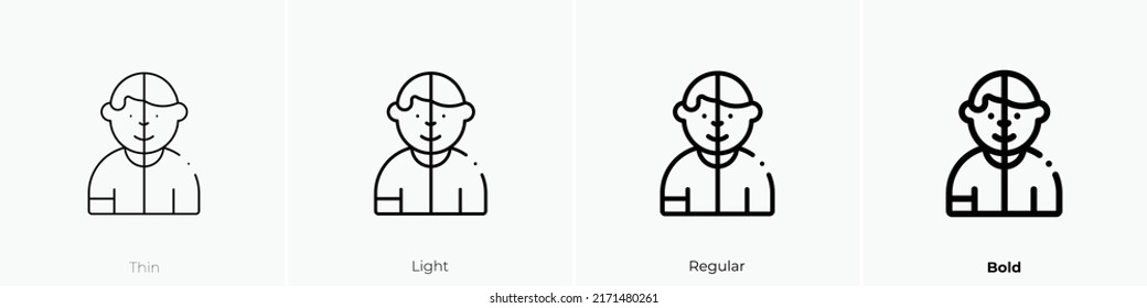 equality icon. Thin, Light Regular And Bold style design isolated on white background