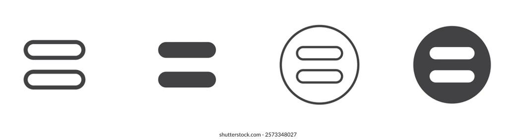 Equality icon Thin line art isolated