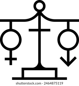 equality icon. Thin linear style design isolated on white background