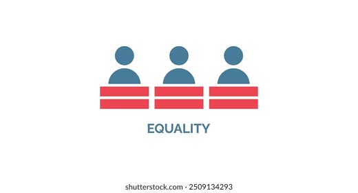 Ícone de igualdade vetor isolado no fundo branco.