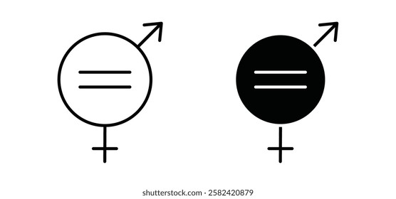 Equality icons pack vectors in black flat and strokes